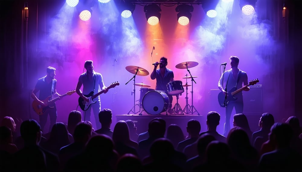 Funhouse band performing live on stage